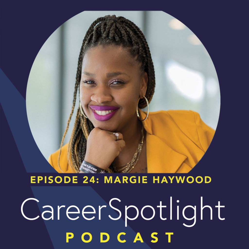 Color headshot portrait of Podcast Guest, Margie Haywood, CEO of Work and Play Lounge in Seattle.